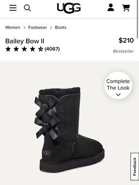 UGG Bailey Bow II Black Suede Mid-Calf Boots
